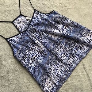 Trina Turk Nancey Printed Silk Camisole Draped Top